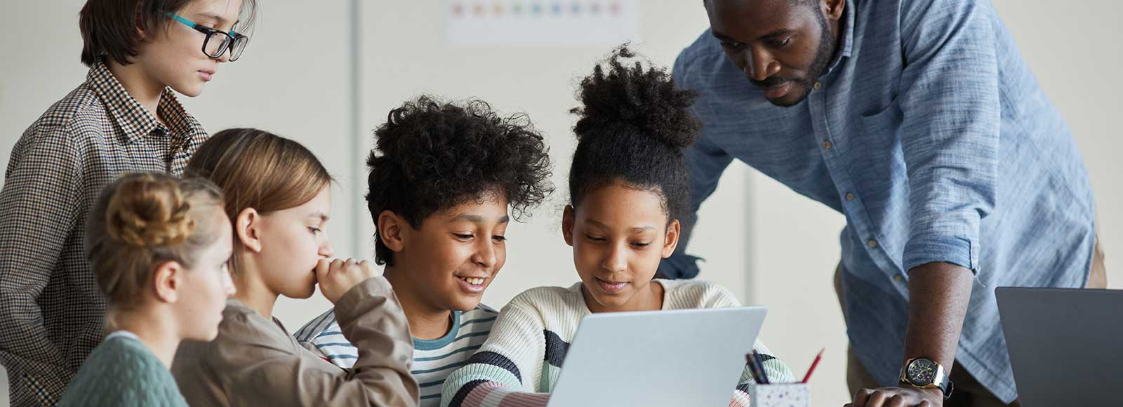 A group of children working on a project