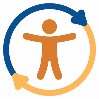 Universal accessibilitiy icon with sustainable arrows