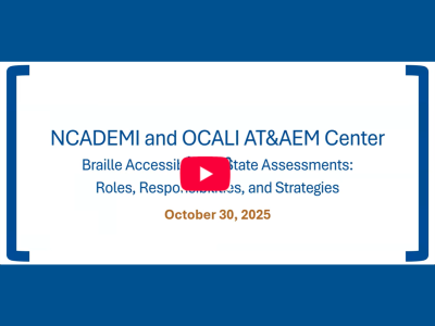 Screenshot of webinar title slide in video player.