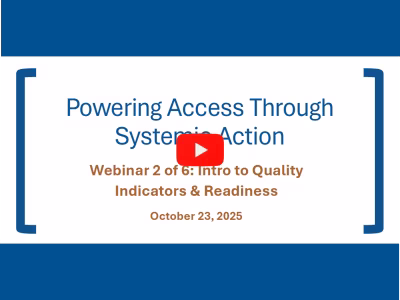 Screenshot of webinar title slide in video player.