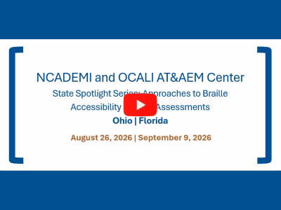 Screenshot of webinar title slide in video player.
